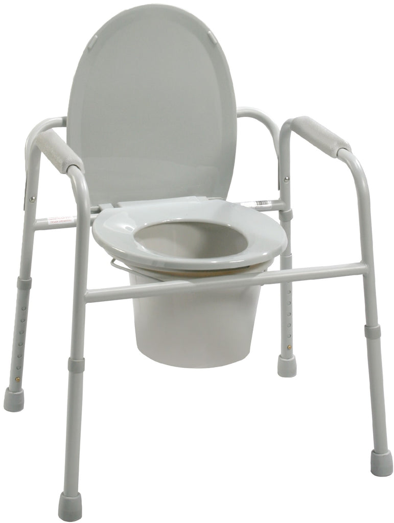 Deluxe All-In-One Welded Steel Commode