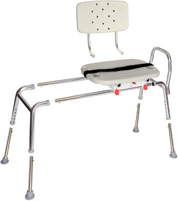 Long Transfer Bench Extra Long Snap-N-Save Sliding Transfer Bench with Swivel Seat and Bac ...
