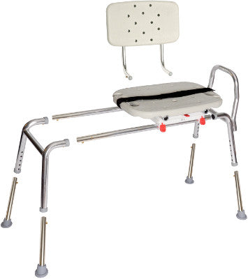 Extra Long Snap-N-Save Sliding Transfer Bench with Swivel Seat and Back