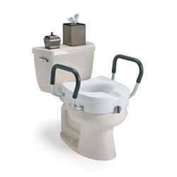 Raised Toilet Seat with Arms and Clamp